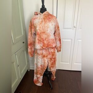 Big Bud Press Sweatsuit Set Pants & Hoodie Women’s S Tie Die